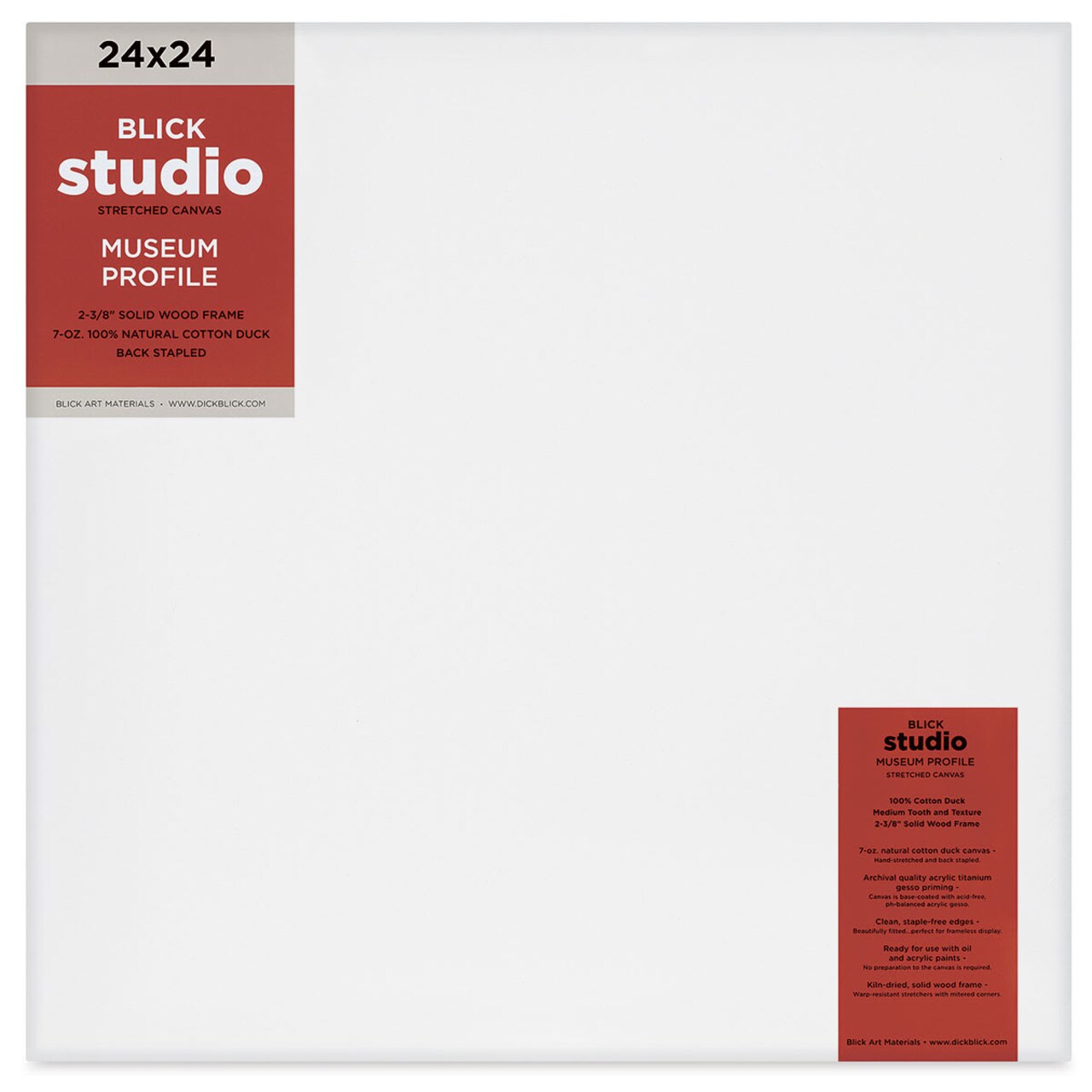 Blick Studio Stretched Cotton Canvas - Museum Profile, 24" x 24"